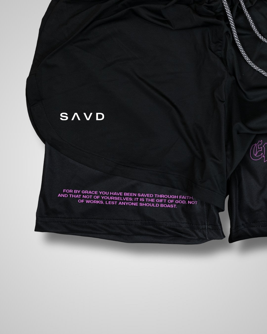 Ephesians 2:8 'Saved through Faith' Women’s Performance Shorts