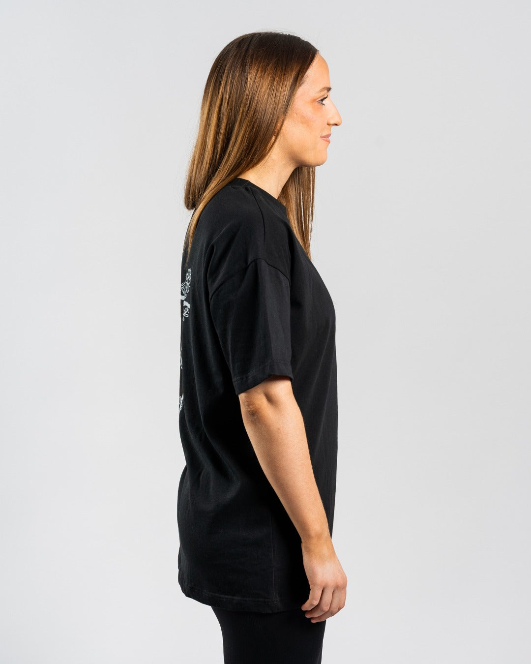 Camiseta extragrande para mujer 'Floral Cross'