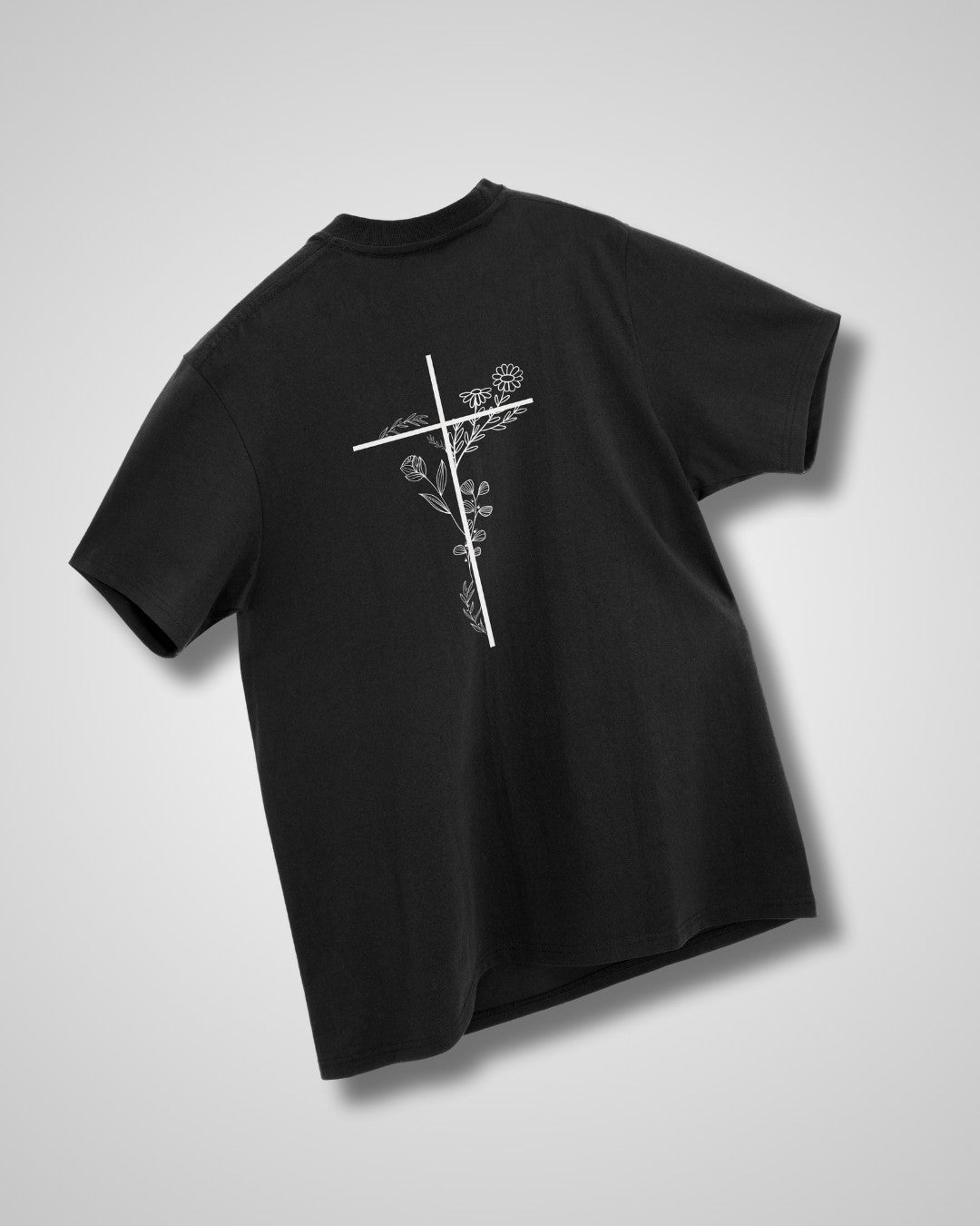 Camiseta extragrande para mujer 'Floral Cross'