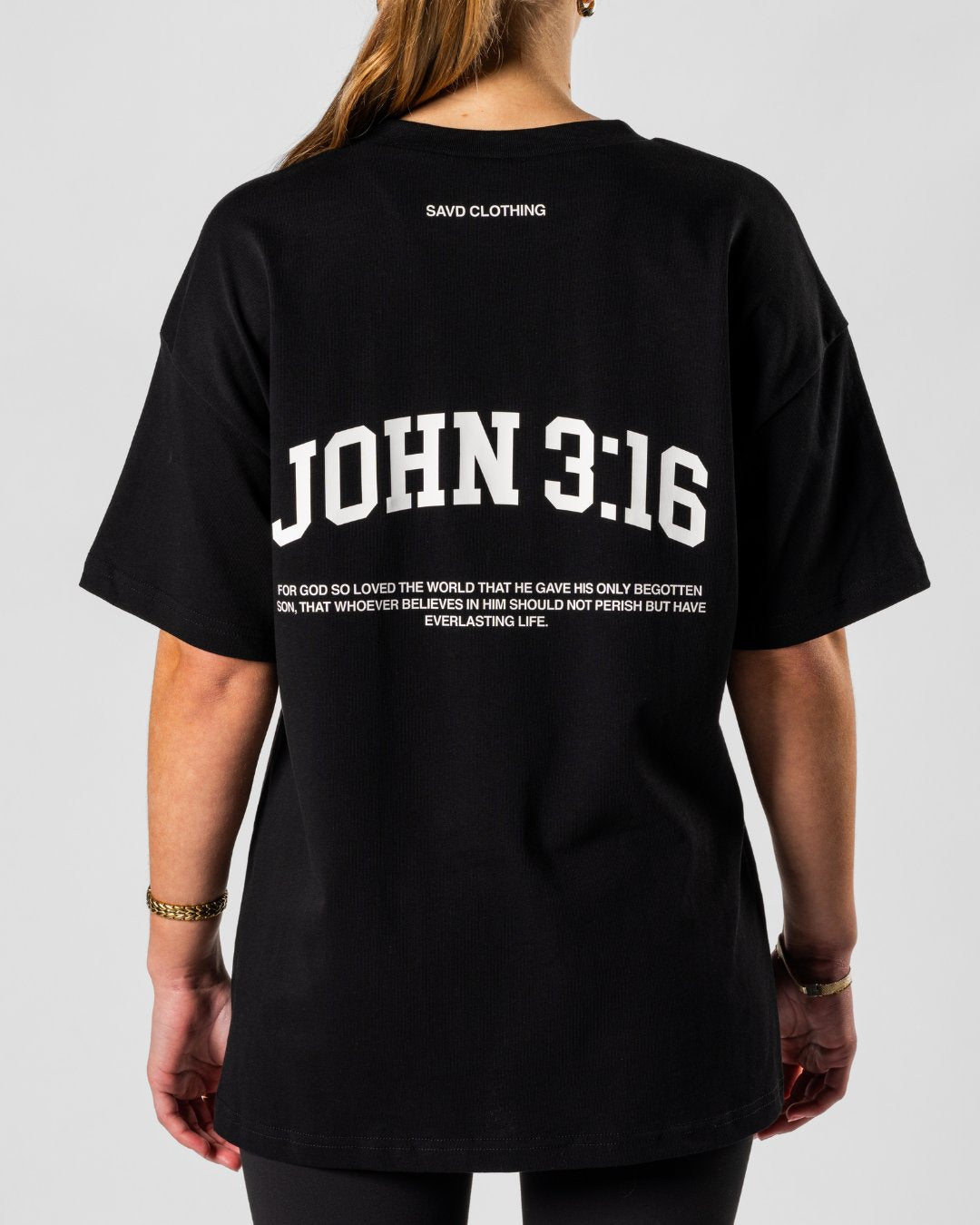 John 3:16 ’College Scripture’ Women’s Oversized T-Shirt