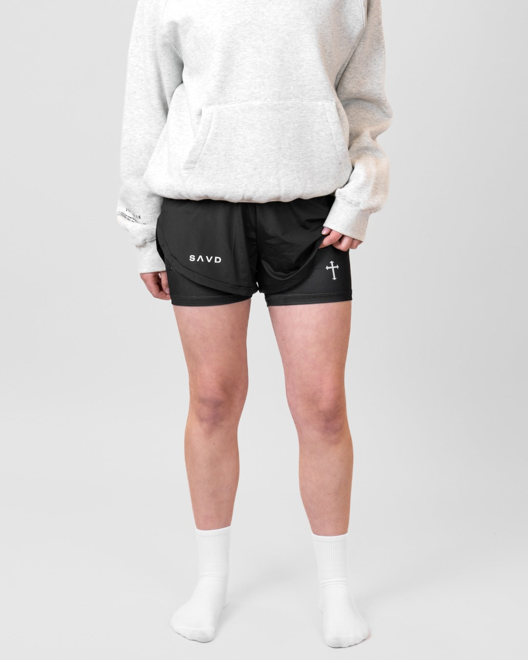 'Minimal Cross' Girls Performance Shorts