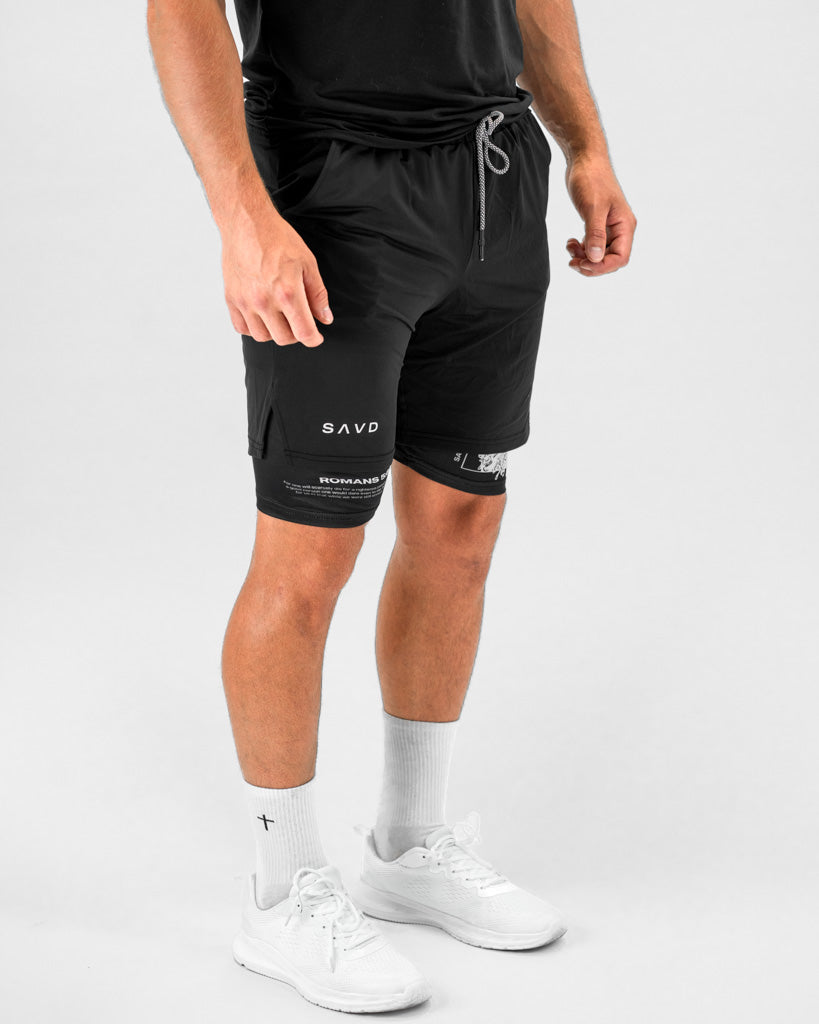 Romans 5:7-8 Christ Performance Shorts