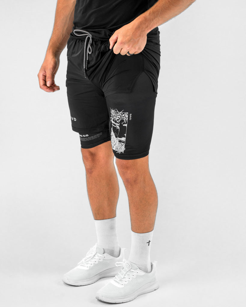 Romans 5:7-8 Christ Performance Shorts