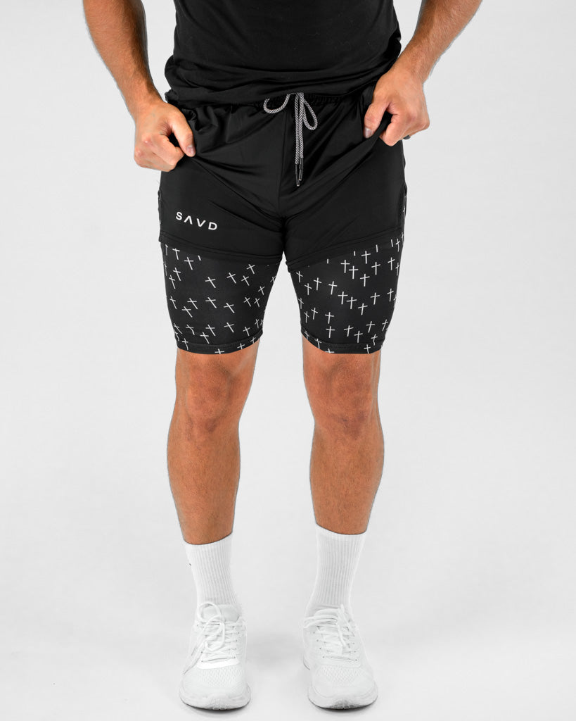 Cross Pattern Performance Shorts