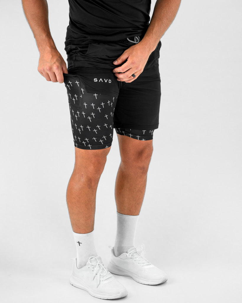 Cross Pattern Performance Shorts