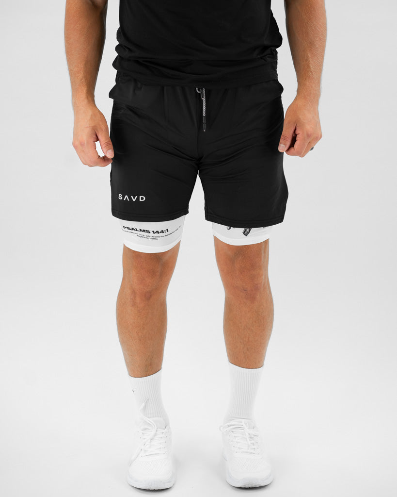 Psalm 144:1-2 Battle Sword Performance Shorts