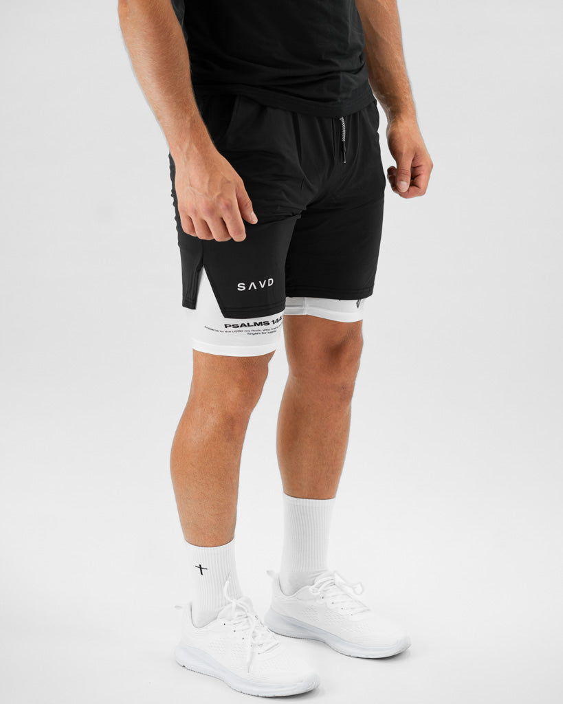 Psalm 144:1-2 Battle Sword Performance Shorts