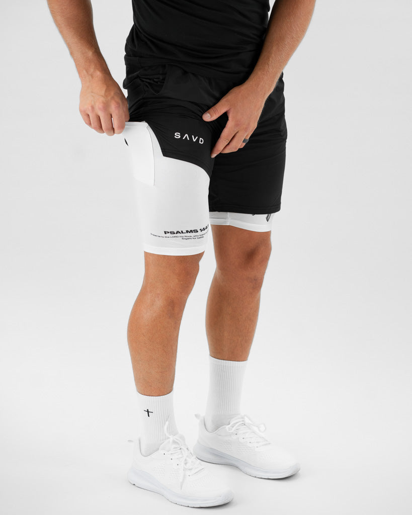 Psalm 144:1-2 Battle Sword Performance Shorts