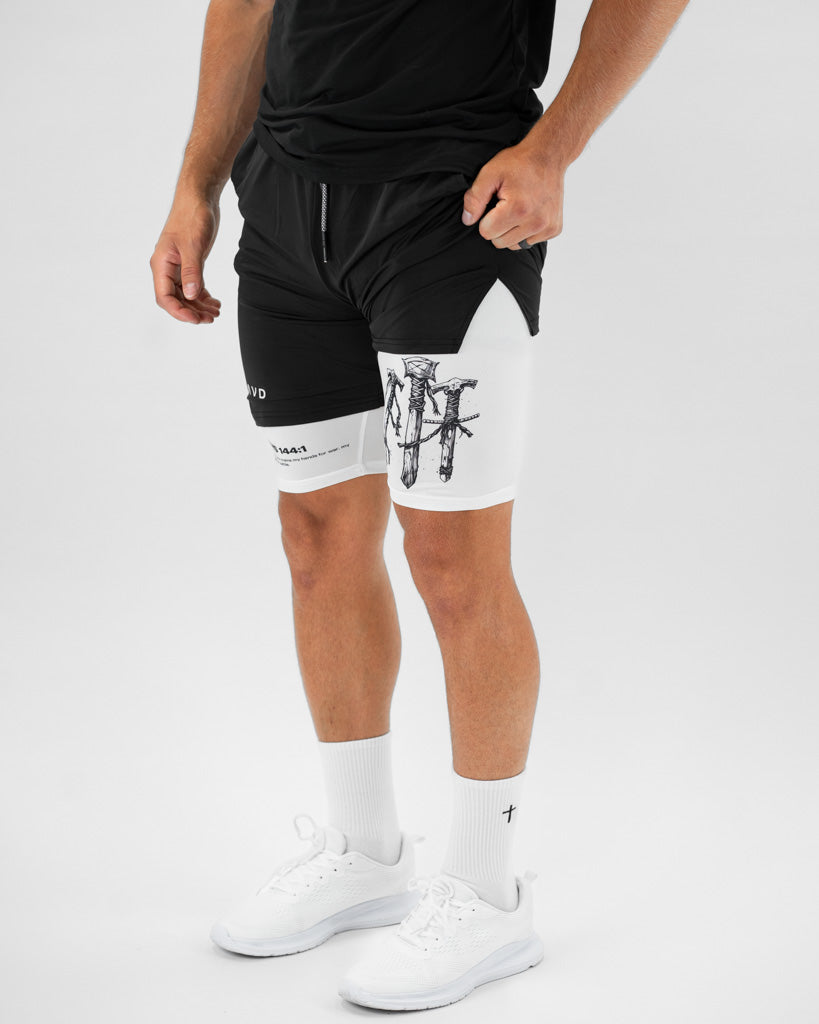 Psalm 144:1-2 Battle Sword Performance Shorts