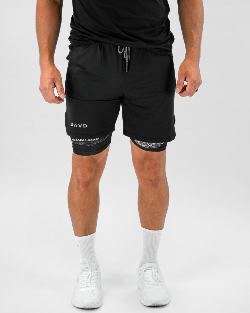 Isaiah 41:10 Angel & Devil Performance Shorts