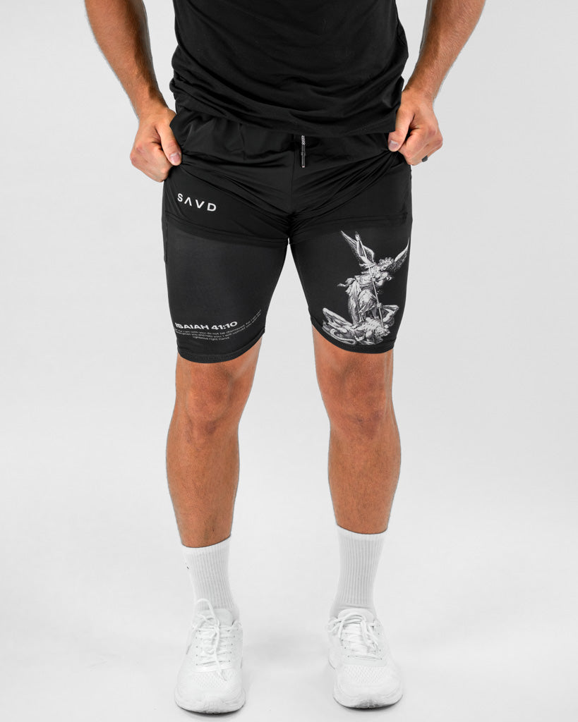 Isaiah 41:10 Angel & Devil Performance Shorts