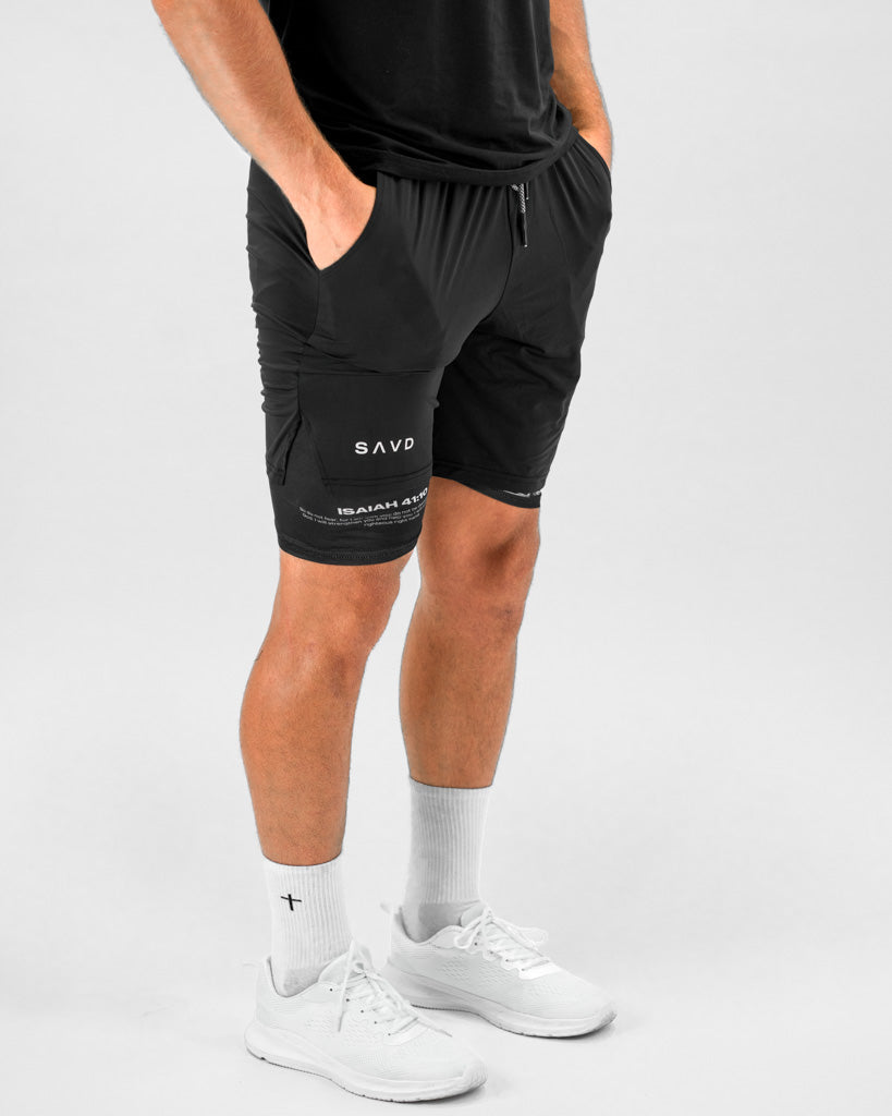 Isaiah 41:10 Angel & Devil Performance Shorts