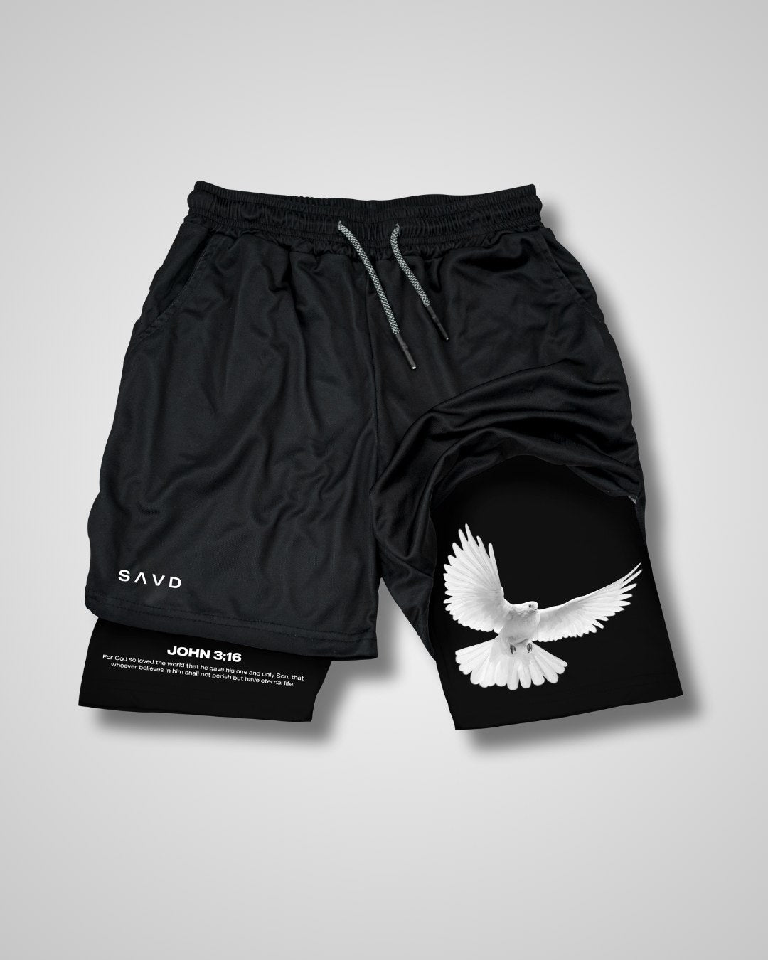 John 3:16 White Dove Performance Shorts