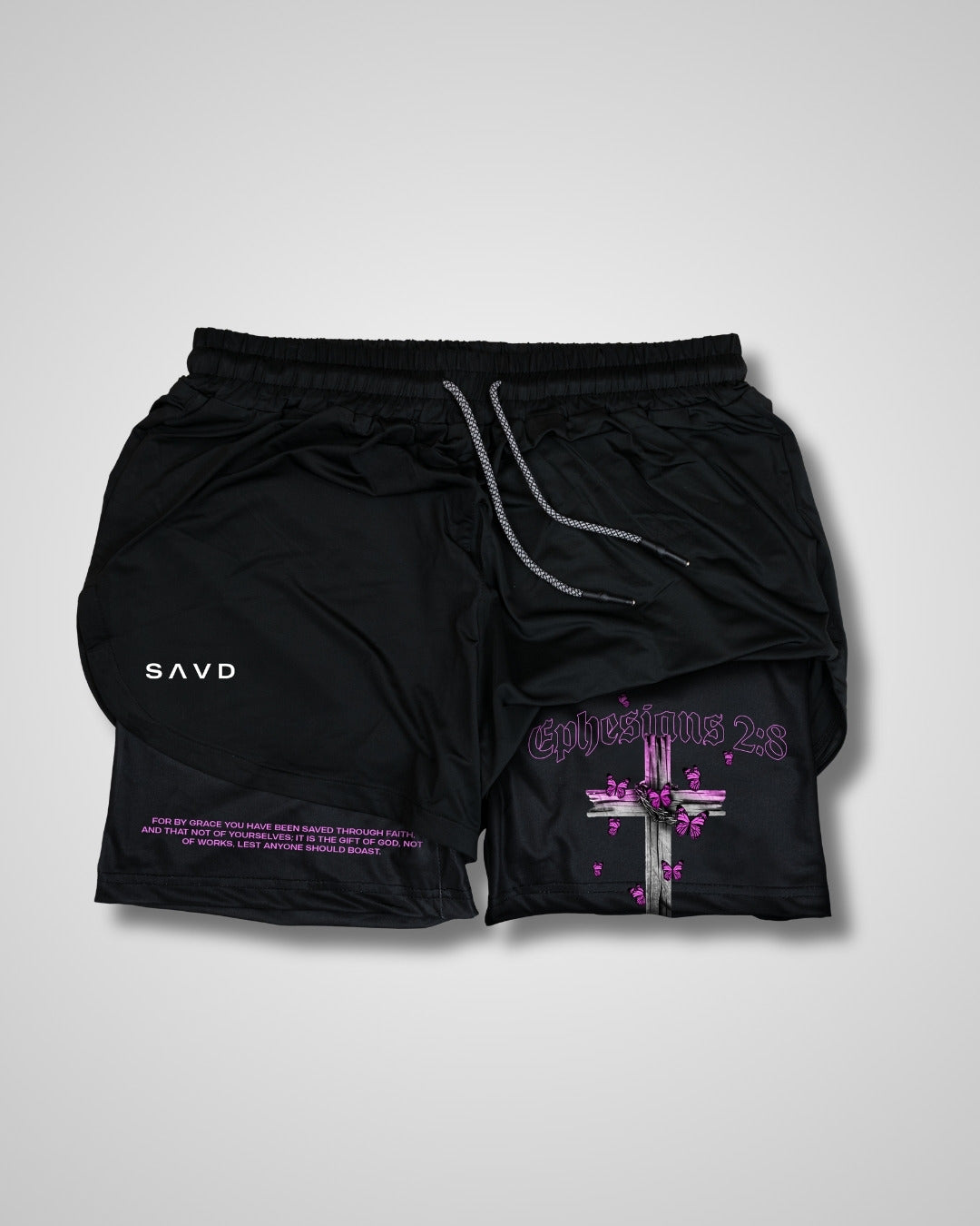 Ephesians 2:8 'Saved through Faith' Women’s Performance Shorts