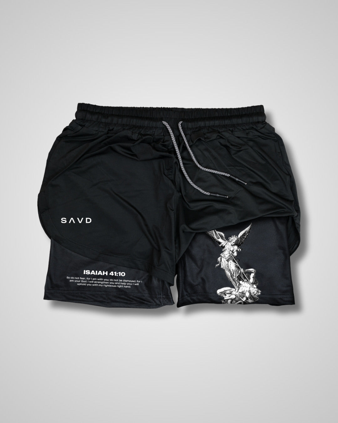 Isaiah 41:10 'Angel & Devil' Women's Performance Shorts