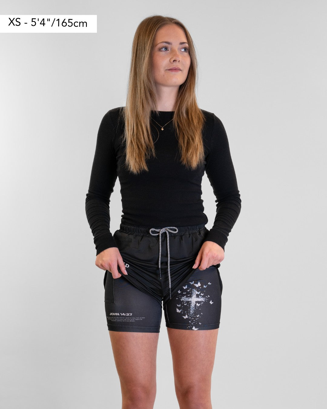 John 14:27 'Butterfly Cross' Women's Performance Shorts