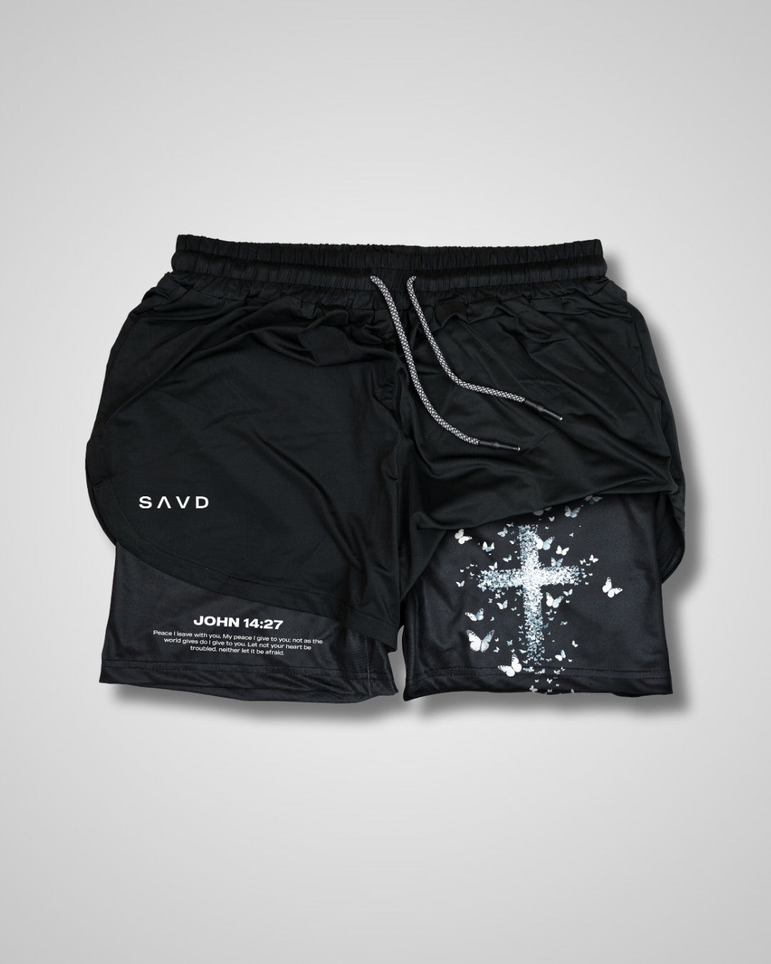 John 14:27 'Butterfly Cross' Women's Performance Shorts