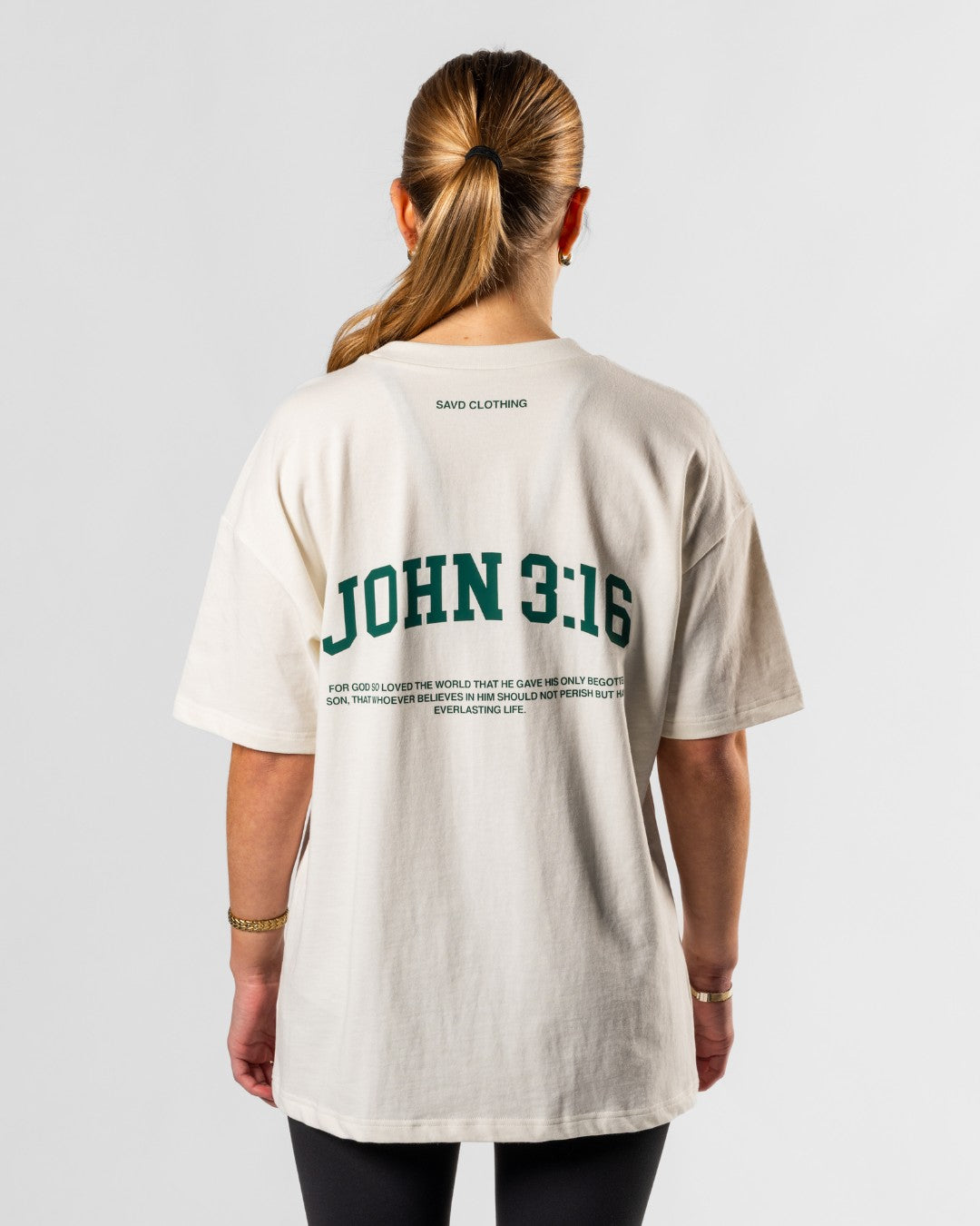 John 3:16 ’College Scripture’ Women’s Oversized T-Shirt