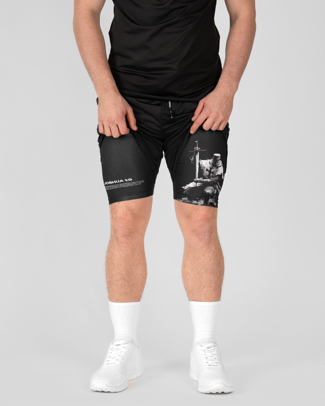 Joshua 1:9 ’Sword of Courage’ Men’s Performance Shorts