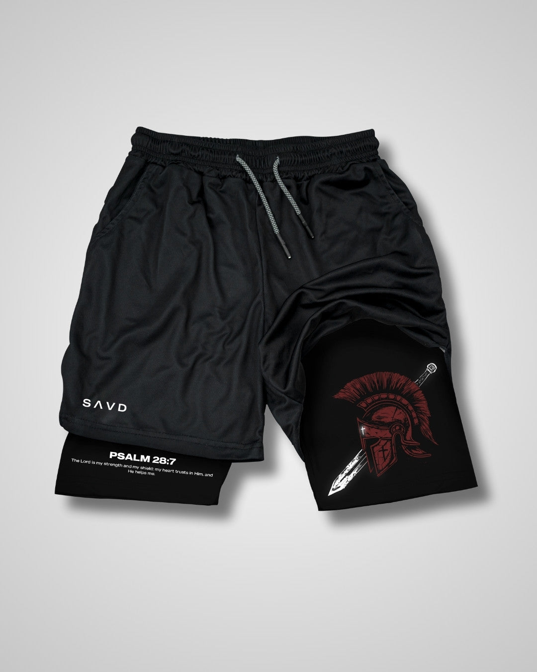 Psalm 28:7 'Shield of Strength' Youth Performance Shorts - SAVD Clothing