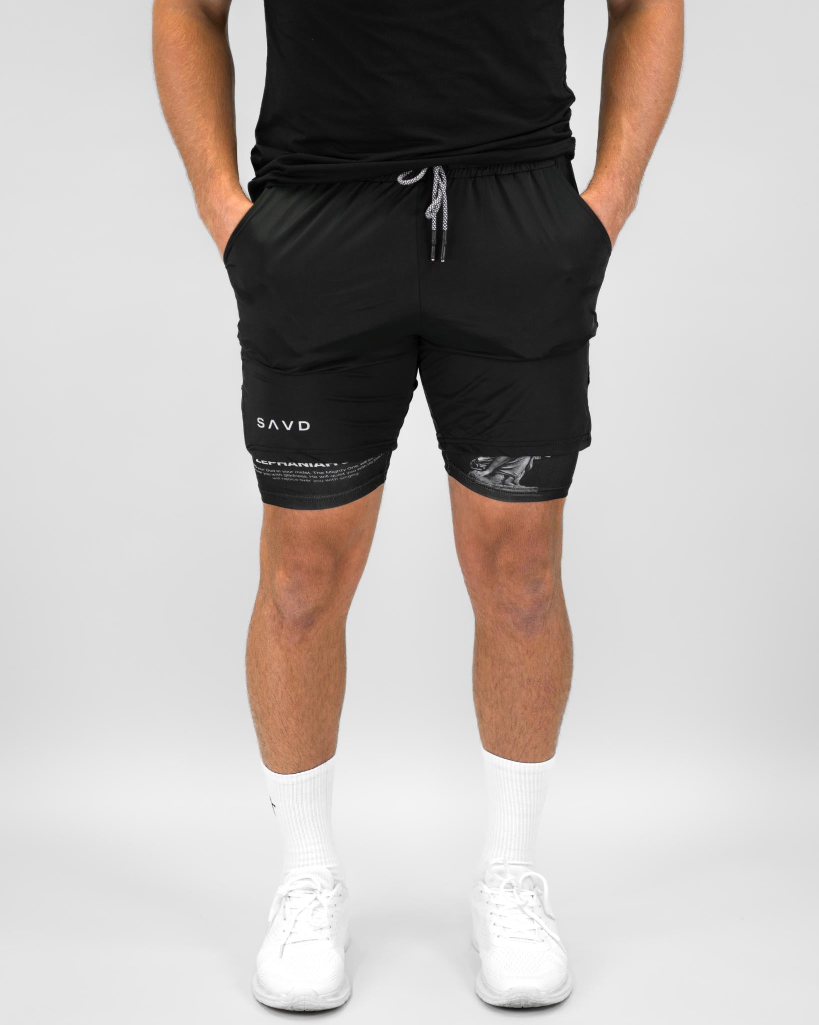 Zephaniah 3:17 Mighty Protector Performance Shorts - SAVD Zephaniah 3:17 Mighty Protector Performance Shorts - SAVD